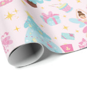 Cadeau Papier d'enveloppement de ballet pastel rose (Coin rond)