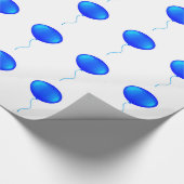 Cadeau Papier d'enveloppement de ballons bleus (Coin)