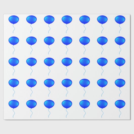 Cadeau Papier d'enveloppement de ballons bleus (Plat)