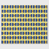 Cadeau Papier d'enveloppement de Barbade, jaune, Drapeau (Plat)