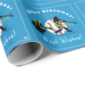 Cadeau Papier d'enveloppement de base-ball de garçon (Coin rond)