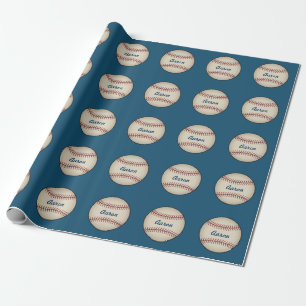 Cadeau Papier d'enveloppement de base-ball sportif person