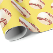 Cadeau Papier d'enveloppement de baseball (Coin rond)