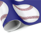 Cadeau Papier d'enveloppement de baseball (Coin rond)