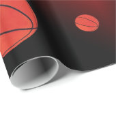 Cadeau Papier d'enveloppement de basket-ball spatial (Coin rond)