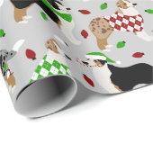 Cadeau Papier d'enveloppement de berger australien de Noë (Coin rond)