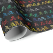 Cadeau Papier d'enveloppement de bicyclette noir coloré (Coin rond)