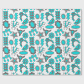 Cadeau Papier d'enveloppement de bijoux Turquoise (Plat)