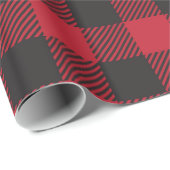 Cadeau Papier d'enveloppement de bison rouge (Coin rond)