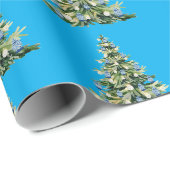 Cadeau Papier d'enveloppement de bocaux de gingembre bleu (Coin rond)