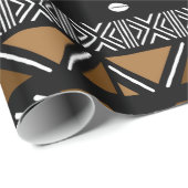 Cadeau Papier d'enveloppement de Bogolan africain imprimé (Coin rond)