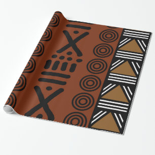 Cadeau Papier d'enveloppement de Bogolan africain imprimé