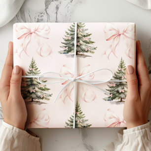 Cadeau Papier d'enveloppement de boîte rose de l'arbre de