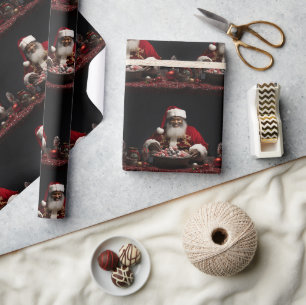 Cadeau Papier d'enveloppement de bonbon pour le Père Noël
