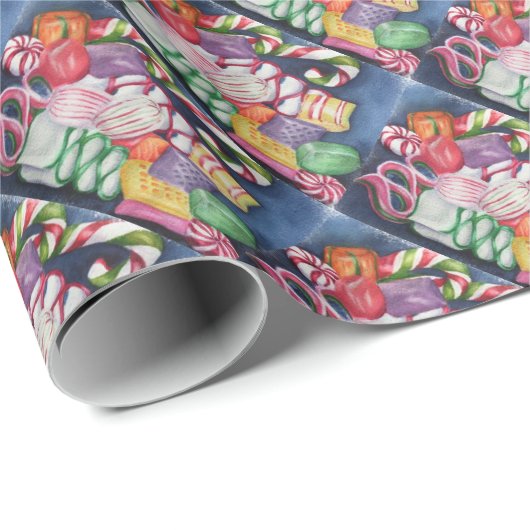 Cadeau Papier d'enveloppement de bonbons de Noël (Coin rond)