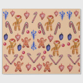 Cadeau Papier d'enveloppement de bonbons de Noël (Plat)