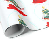 Cadeau Papier d'enveloppement de boule de neige de Noël (Coin rond)