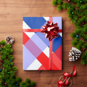 Cadeau Papier d'enveloppement de buffle rouge et bleu