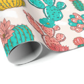 Cadeau Papier d'enveloppement de cactus (Coin rond)