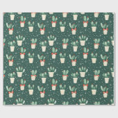 Cadeau Papier d'enveloppement de cactus de Noël (Plat)