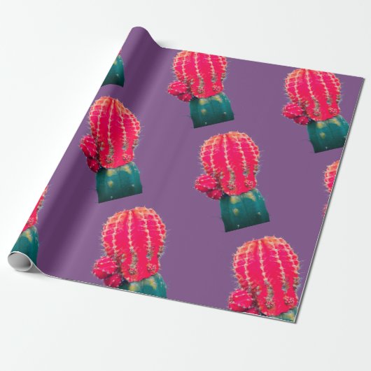 Cadeau Papier d'enveloppement de cactus roses (Déroulé)