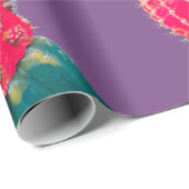 Cadeau Papier d'enveloppement de cactus roses (Coin rond)