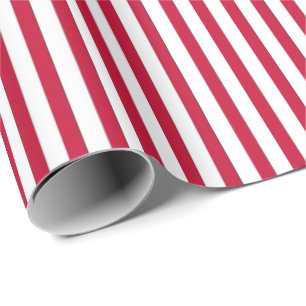 Cadeau Papier d'enveloppement de cadeaux rayé - Rouge-Bl