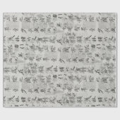 Cadeau Papier d'enveloppement de calligraphie asiatique (Plat)