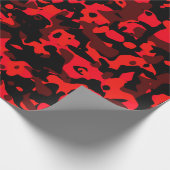 Cadeau Papier d'enveloppement de camo noir rouge vibre (Coin)