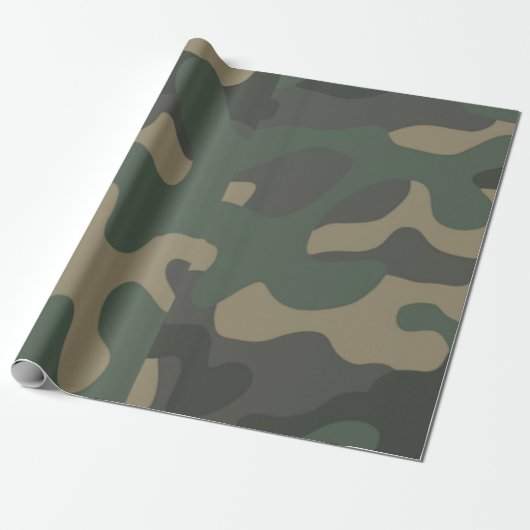 Cadeau Papier d'enveloppement de camo vert, Cadeaux, Anni (Déroulé)