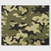 Cadeau Papier d'enveloppement de camouflage vert classiqu (Plat)
