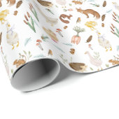 Cadeau Papier d'enveloppement de canard de lapin de renar (Coin rond)