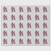 Cadeau Papier d'enveloppement de caniche rose (Plat)