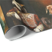 Cadeau Papier d'enveloppement de caractères de race de ch (Coin rond)