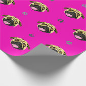 Cadeau Papier d'enveloppement de Carlin rose Shocking ros (Coin)