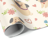 Cadeau Papier d'enveloppement de carlins (Coin rond)