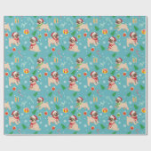 Cadeau Papier d'enveloppement de Carlins de Noël (Plat)