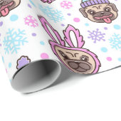 Cadeau Papier d'enveloppement de Carlins de Noël (Coin rond)