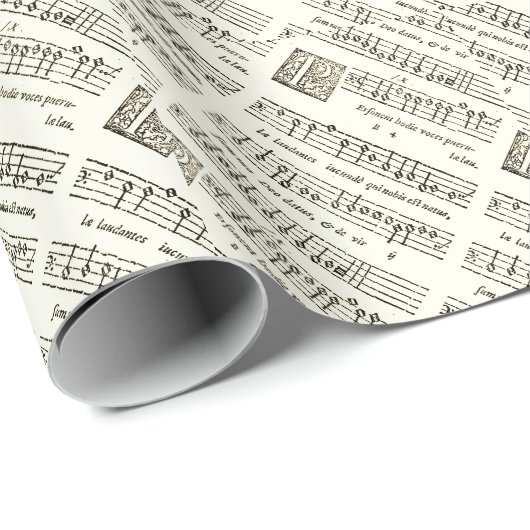 Cadeau Papier d'enveloppement de carol de Noël médiéval (Coin rond)