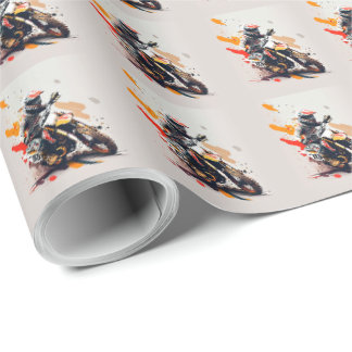 Cadeau Papier d'enveloppement de cartons motocross
