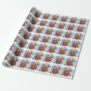 Cadeau Papier d'enveloppement de castor de Noël