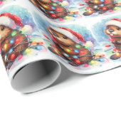 Cadeau Papier d'enveloppement de castor de Noël (Coin rond)