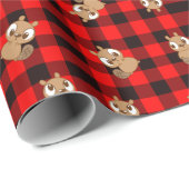 Cadeau Papier d'enveloppement de castor mignon (Coin rond)