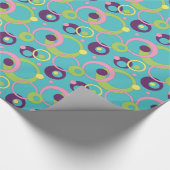 Cadeau Papier d'enveloppement de cercles bleus funky (Coin)