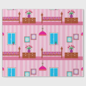 Cadeau Papier d'enveloppement de chambre rose (Plat)