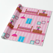 Cadeau Papier d'enveloppement de chambre rose (Déroulé)