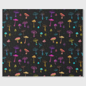 Cadeau Papier d'enveloppement de champignon néon (Plat)