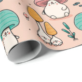 Cadeau Papier d'enveloppement de champignons (Coin rond)