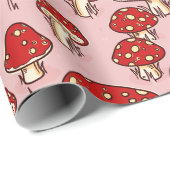 Cadeau Papier d'enveloppement de champignons (Coin rond)