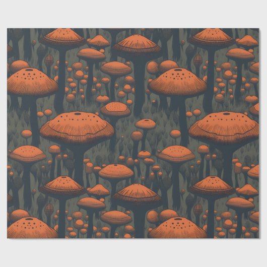 Cadeau Papier d'enveloppement de champignons Baby shower  (Plat)